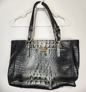 Bolso de hombro para mujer Brahmin mediano Asher de cuero negro/gris - Imagen 1 de 14