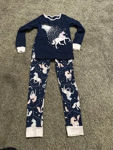 Girls Size 7 Carters Long Sleeve Pajama Set Unicorns - Picture 1 of 4