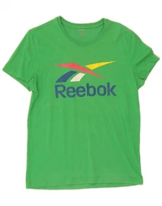 REEBOK Womens Graphic T-Shirt Top UK 14 Medium Green JV06 - Picture 1 of 4