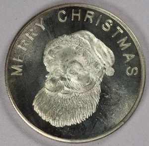 Merry Christmas/ Happy New Year Santa/Snowman 1 oz .999 Fine Silver Round - Picture 1 of 2