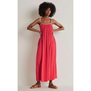 Maxi Vestido Boden Crochet Ribete Jersey Para Mujer Talla 10 Coral Vibrante Boho Verano - Imagen 1 de 12