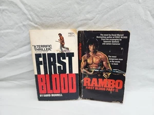 First Blood by David Morrell (1973) – Fawcett Crest PB 1st Ed & Rambo II 1st Ed - Picture 1 of 15