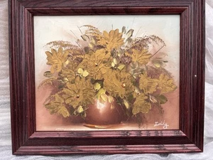 Original Leinwand Ölgemälde signiert "Emily" Blumen in Vase gerahmt wunderschön! - Bild 1 von 21