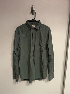 Faherty Mens XL Corduroy Long Sleeve Button Up Shirt Green Cotton - Picture 1 of 7