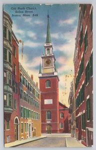 Postcard Vintage the Old North Church on Salem Street in Boston, MA. - Picture 1 of 2