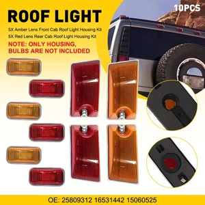 10X For 2003-09 Hummer H2/SUT Amber Red Cab Roof Running Marker Light Housing EC - Bild 1 von 20