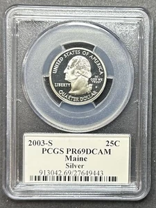 2003-S Silver Proof Maine Quarter PCGS PR-69 DCAM, Buy 3 Items, Get $5 Off!!! - Picture 1 of 2