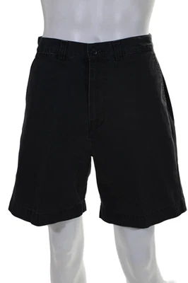 Pantalones Cortos Polo Ralph Lauren Para Hombres Algodón Abotonados Frente Plano Cremallera Negros Talla 31 EUR Foto 1 de 4