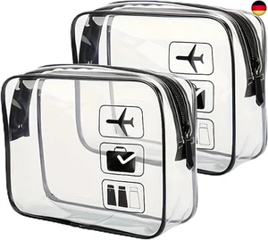 2 Stück Kulturbeutel, Transparent, TSA-genehmigt Kulturtasche zum Transport von - Bild 1 von 1