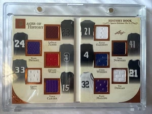 2025 Leaf History Book Pages History 10 Piece Game Used Jersey LeBron Kobe Wade - Picture 1 of 6