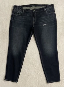 Silver Jean Co Damen Dark Wash Blau Denim Boyfriend Jeans Übergröße 24W/L29 - Bild 1 von 4
