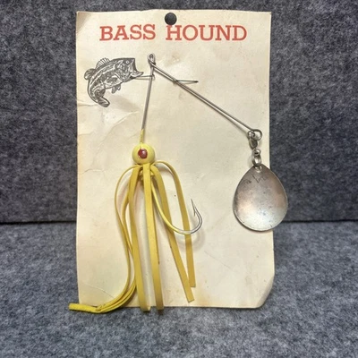 VINTAGE BASS HOUND SPINNER BAIT FISHING LURE YELLOW - Image 1 of 4