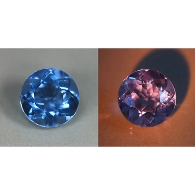3.41 Cts_Round Brilliant Cut_100 % Natural Unheated Color Change Fluorite - Image 1 of 4