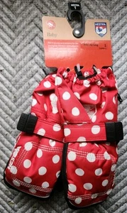 Hestra Baby Mittens Baby Zip Long Red Polka Dot Waterproof Toddler Size 1 NWT - Zdjęcie 1 z 4