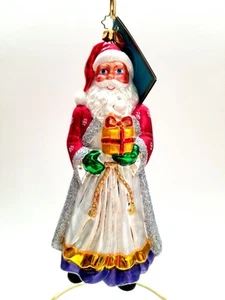Christopher Radko - Cordial Caller #3011585 Elegant Santa With Painted Scene - Picture 1 of 6