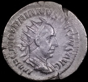 249-251 AD ROME TRAJAN DECIUS SILVER ANTONINIANUS /ABUNDANTIA VF-XF - Picture 1 of 9
