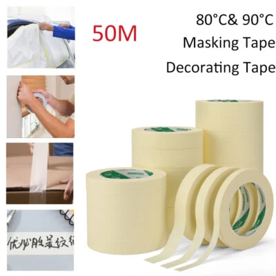 Cinta adhesiva general 8 mm - 200 mm X 50 m papel hágalo usted mismo pintor artesanal fácil de rasgar Foto 1 de 4