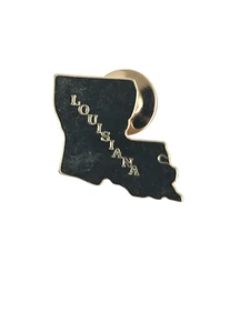 Pin de solapa estatal tono dorado Avon ~ Louisiana ~ - Imagen 1 de 3