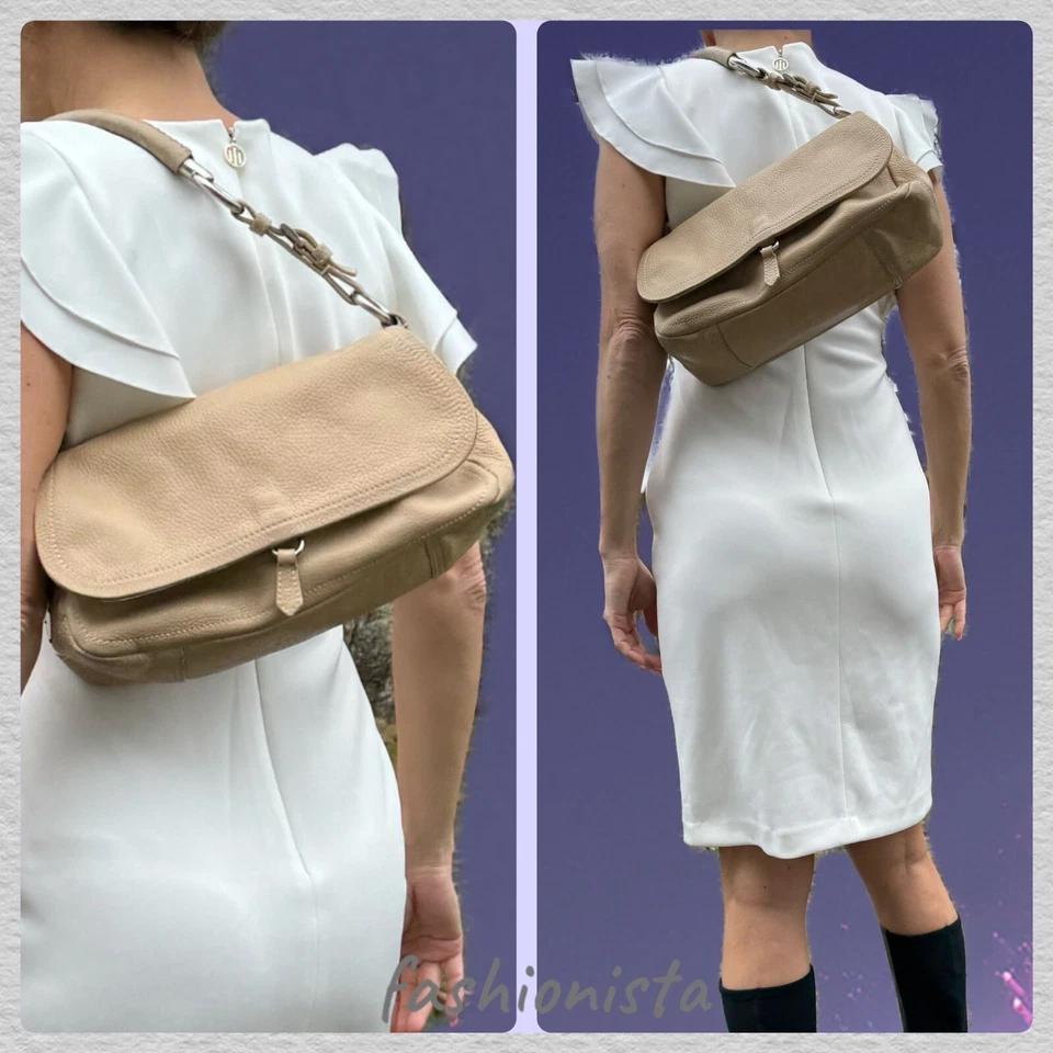 Authentic Vintage Prada Small Shoulder Bag Nude w COA - Image 1 of 4