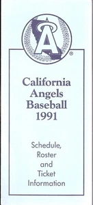 1991 California Angels Tri-Fold Baseball Spielplan Dienstplan & Ticketinformationen - Bild 1 von 1