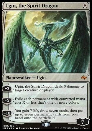 MTG Magic the Gathering Ugin, the Spirit Dragon (1/189) Fate Reforged LP - Image 1 of 1