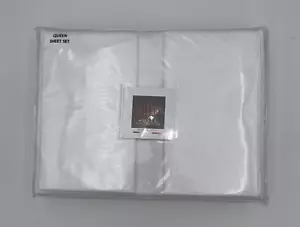 Bellino Linens Hotel Collection White Cotton Percale Queen Sheet Set NIP$199 - Picture 1 of 12