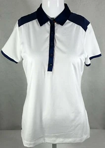 EP New York Polo Shirt Women’s Small White Blue 5 Button New Golfing Activewear - Picture 1 of 5