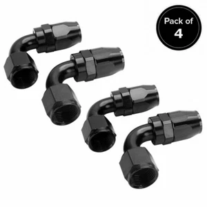 4Pcs Swivel Hose Fitting 90° 6AN AN6 Connector Adapter For Oil Fuel Hose Line - Bild 1 von 12