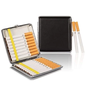 Zigarettenetui Metall Leder für 20 Zigaretten 9x9x1,7cm Zigarettenbox Etui Box - Bild 1 von 4