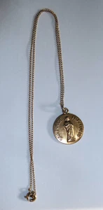 St. JUDE Pendant 12K Gold Filled w. Gold Plate Necklace Saint Image Pray For Us - Picture 1 of 3
