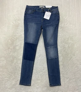 Pantalones de mezclilla azul curvilíneos Cato Est 1946 para mujer talla 8 jegging parcheados rodillas  - Imagen 1 de 12