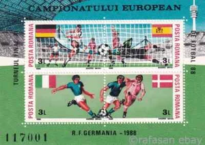 Rumania 1988 Yvert SS 195/96 Deportes Fútbol Finales Europeas Alemania 88 MNH VF - Imagen 1 de 2