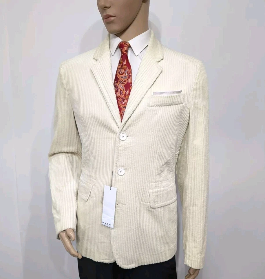 BNWT Marni Mainline Mens Slim Fit Corduroy Blazer Cream UK 44R IT 54 RRP £1395 - Image 1 of 4