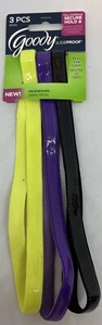 3 New Goody Slide Proof Headband Yellow+Purple+Black Hairband Secure Hold - Picture 1 of 4