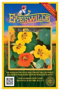 25 Mixed Nasturtium Wildflower Seeds - Everwilde Farms Mylar Seed Packet - Picture 1 of 3