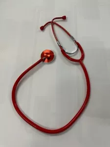 Estetoscopio de cabeza plana estetoscopio servicio de rescate embarazo bebé práctica rojo - Imagen 1 de 2
