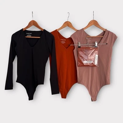 Everlane Womens The V-Neck Ballet Bodysuit Cap Sleeve Lot Of 4 Small Medium - Image 1 of 4