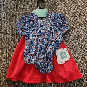 Minnie Mouse Baby Girl Sundress Set Romper Diaper Cover Headband 3 - 6 Months  - Picture 1 of 5
