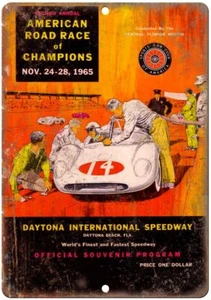 Daytona International Speedway 1965 Programma Riproduzione Insegna Metallo A617 - Foto 1 di 2