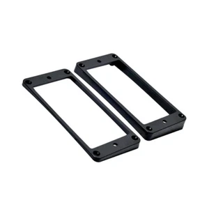 2 Guitar Humbucker Pickup Mounting Ring Frame Black Bridge Neck Flat Bottom LPSG - Picture 1 of 12