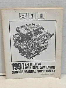 1991 Chevrolet 3.4 Liter V6 Twin Dual Cam Engine Service Manual Supplement - Picture 1 of 7
