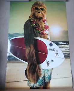 Star Wars poster, Chewbacca surfin', 24" x 36". Rolled. Used, some creases. - Picture 1 of 4
