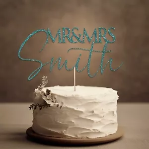 Ghirlanda Rustica Personalizzata Mr Mrs Anniversario Matrimonio Specchio Glitter Cake Topper - Foto 1 di 16