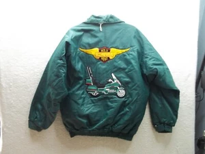 Goldwing Motorcycle Jacket Green Quilted Lined Mens Size M Full Zip by Crown - Picture 1 of 12