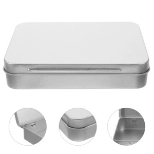 Home Organizer Small Tin Empty Metal Tin Box with Lid Tin Can Storage Container - Picture 1 of 12