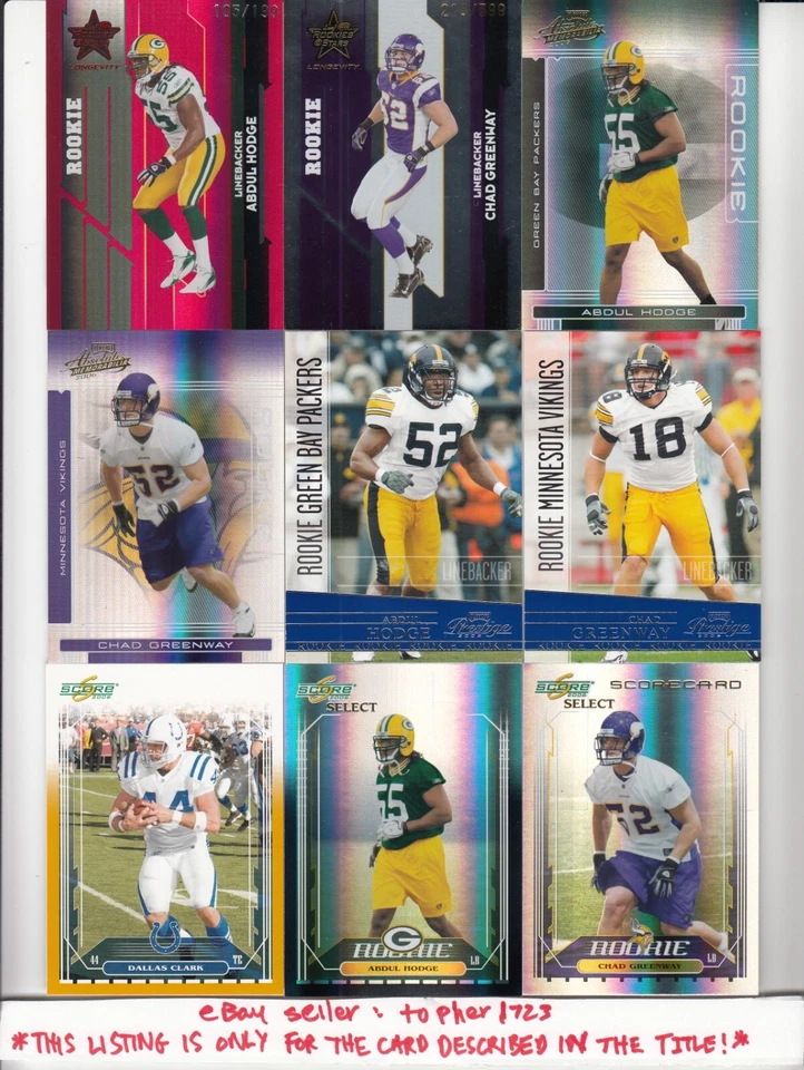 (MC) 2006 Playoff Prestige Football ABDUL HODGE RC #152 Iowa/Vikings - Image 1 of 1