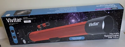 Telescopio refractor Vivitar 1761215 rojo -75X/150X con trípode Foto 1 de 3