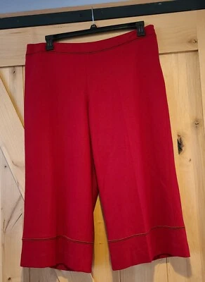 Pantalones Culotte Harve Benard Holtzman Talla 14 Rojo Mezcla Lana Forrados Pierna Ancha 36x20 Foto 1 de 4