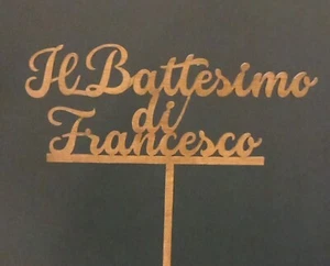 CAKE TOPPER BATTESIMO PERSONALIZZATO CON NOME - Foto 1 di 1