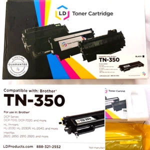 LD TONER CARTRIDGE COMPATIBLE WITH BROTHER TN-350 BLACK - Picture 1 of 9